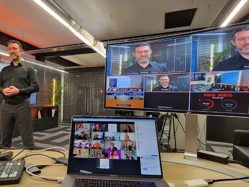 A live online session being taught from the EmotionIntell studio
