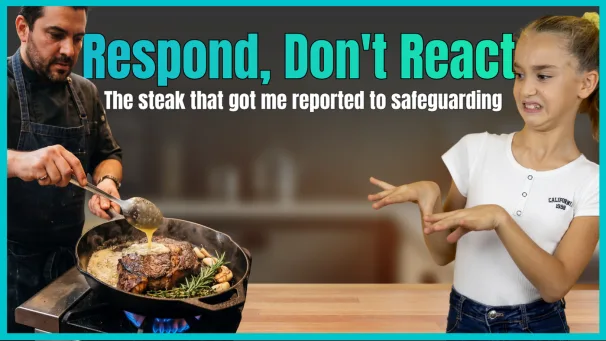 A home-cooked steak dinner, the trigger behind a lesson in responding vs reacting.