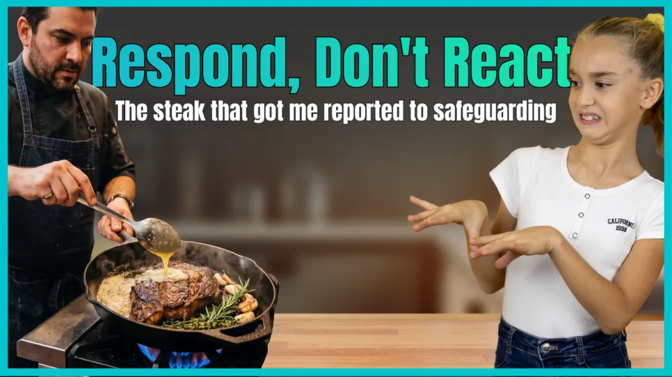 A home-cooked steak dinner, the trigger behind a lesson in responding vs reacting.